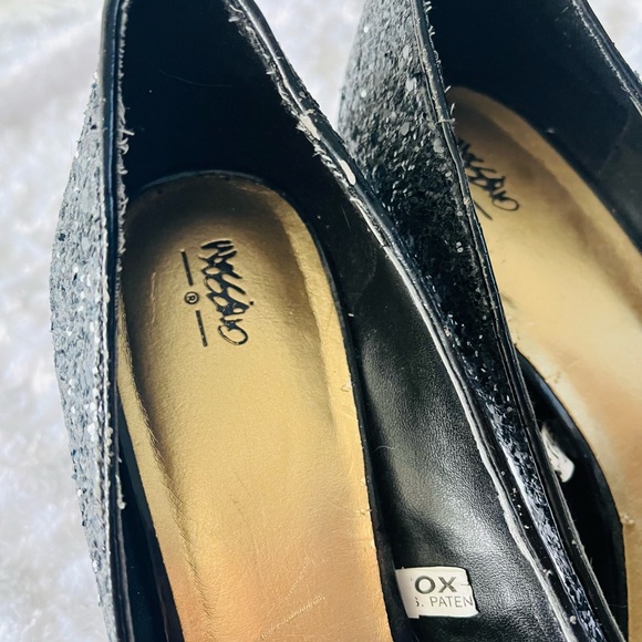 WOMEN’S MOSSIMO SPARKLE GLITTER BLACK STILETTOS HEELS - Picture 8 of 14